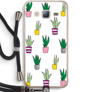 CaseCompany Sanseveria: Samsung Galaxy J3 (2016) Transparant Hoesje met koord