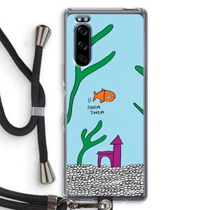 CaseCompany Aquarium: Sony Xperia 5 Transparant Hoesje met koord