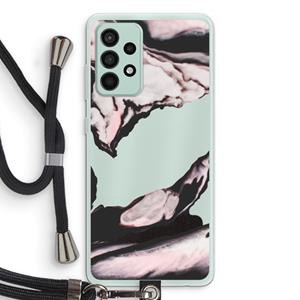 CaseCompany Roze stroom: Samsung Galaxy A52s 5G Transparant Hoesje met koord