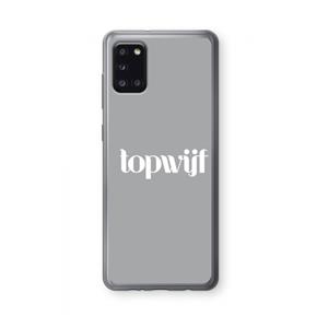 CaseCompany Topwijf Grijs Wit: Samsung Galaxy A31 Transparant Hoesje