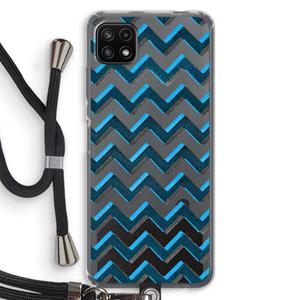 CaseCompany Onderbroken lijn: Samsung Galaxy A22 5G Transparant Hoesje met koord