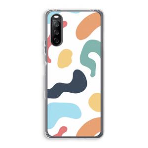 CaseCompany Memphis Shapes Blue: Sony Xperia 10 III Transparant Hoesje