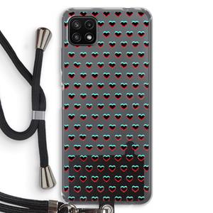 CaseCompany Hartjes: Samsung Galaxy A22 5G Transparant Hoesje met koord