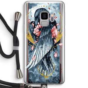 CaseCompany Golden Raven: Samsung Galaxy S9 Transparant Hoesje met koord