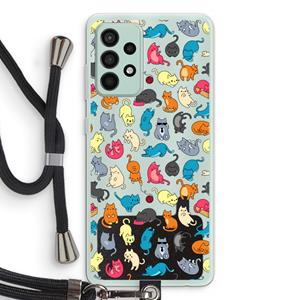 CaseCompany Kleurrijke katten: Samsung Galaxy A52s 5G Transparant Hoesje met koord