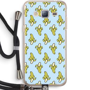 CaseCompany Bananas: Samsung Galaxy J3 (2016) Transparant Hoesje met koord