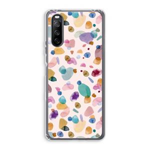CaseCompany Terrazzo Memphis Pink: Sony Xperia 10 III Transparant Hoesje