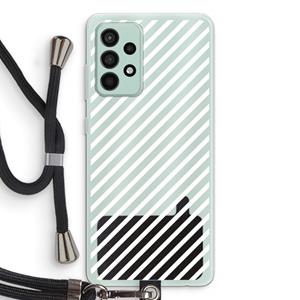 CaseCompany Strepen zwart-wit: Samsung Galaxy A52s 5G Transparant Hoesje met koord