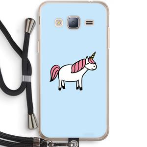 CaseCompany Eenhoorn: Samsung Galaxy J3 (2016) Transparant Hoesje met koord