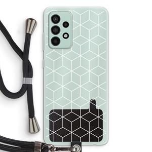 CaseCompany Zwart-witte kubussen: Samsung Galaxy A52s 5G Transparant Hoesje met koord