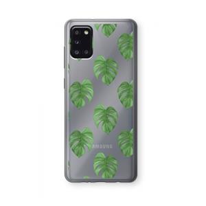 CaseCompany Monstera leaves: Samsung Galaxy A31 Transparant Hoesje