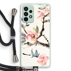 CaseCompany Japanse bloemen: Samsung Galaxy A52s 5G Transparant Hoesje met koord