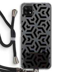CaseCompany Crazy pattern: Samsung Galaxy A22 5G Transparant Hoesje met koord