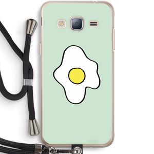 CaseCompany Spiegelei: Samsung Galaxy J3 (2016) Transparant Hoesje met koord