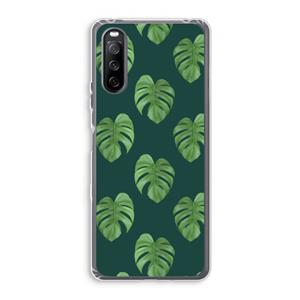 CaseCompany Monstera leaves: Sony Xperia 10 III Transparant Hoesje