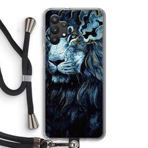 CaseCompany Darkness Lion: Samsung Galaxy A32 5G Transparant Hoesje met koord