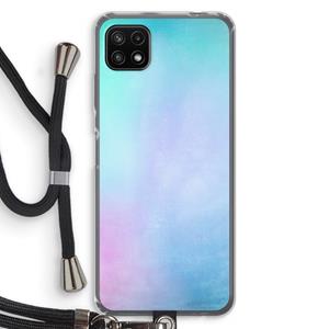 CaseCompany mist pastel: Samsung Galaxy A22 5G Transparant Hoesje met koord