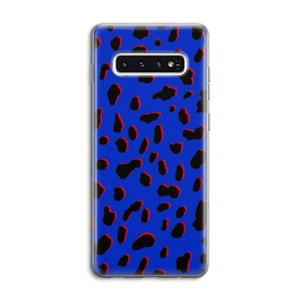 CaseCompany Blue Leopard: Samsung Galaxy S10 4G Transparant Hoesje