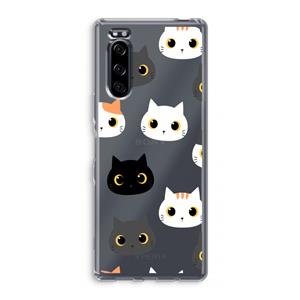 CaseCompany Katten: Sony Xperia 5 Transparant Hoesje