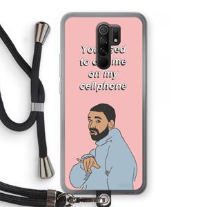 CaseCompany Hotline bling: Xiaomi Redmi 9 Transparant Hoesje met koord
