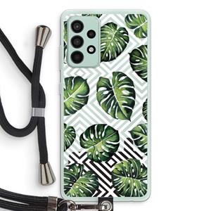 CaseCompany Geometrische jungle: Samsung Galaxy A52s 5G Transparant Hoesje met koord