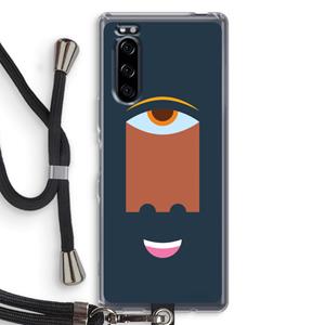 CaseCompany Mono M: Sony Xperia 5 Transparant Hoesje met koord