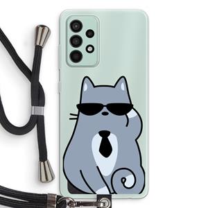 CaseCompany Cool cat: Samsung Galaxy A52s 5G Transparant Hoesje met koord