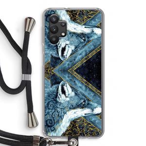 CaseCompany Golden Fox: Samsung Galaxy A32 5G Transparant Hoesje met koord