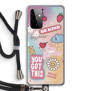 CaseCompany Positivity: Samsung Galaxy A72 5G Transparant Hoesje met koord