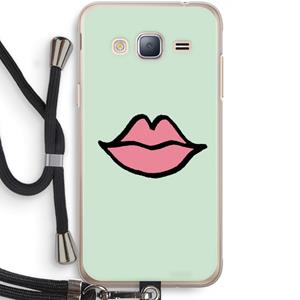 CaseCompany Kusje: Samsung Galaxy J3 (2016) Transparant Hoesje met koord