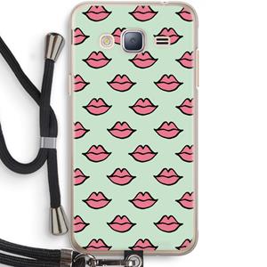 CaseCompany Lipjes: Samsung Galaxy J3 (2016) Transparant Hoesje met koord