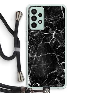 CaseCompany Zwart Marmer 2: Samsung Galaxy A52s 5G Transparant Hoesje met koord