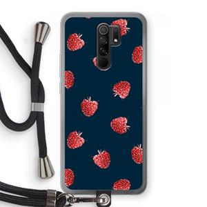 CaseCompany Framboosjes: Xiaomi Redmi 9 Transparant Hoesje met koord
