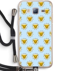 CaseCompany Leeuwenkoppen: Samsung Galaxy J3 (2016) Transparant Hoesje met koord
