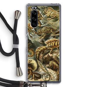CaseCompany Haeckel Lacertilia: Sony Xperia 5 Transparant Hoesje met koord