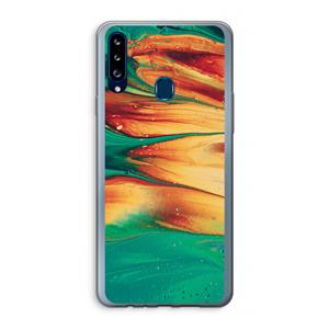 CaseCompany Green Inferno: Samsung Galaxy A20s Transparant Hoesje