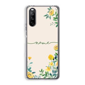 CaseCompany Gele bloemen: Sony Xperia 10 III Transparant Hoesje