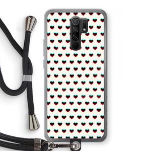 CaseCompany Hartjes: Xiaomi Redmi 9 Transparant Hoesje met koord