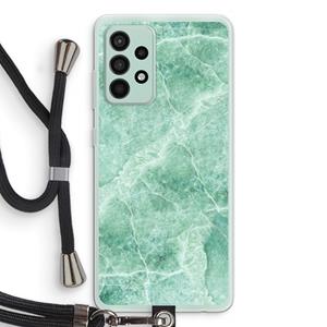 CaseCompany Groen marmer: Samsung Galaxy A52s 5G Transparant Hoesje met koord