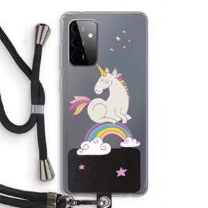 CaseCompany Regenboog eenhoorn: Samsung Galaxy A72 5G Transparant Hoesje met koord