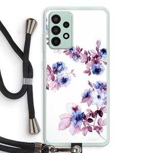 CaseCompany Waterverf bloemen: Samsung Galaxy A52s 5G Transparant Hoesje met koord