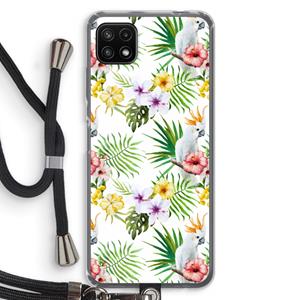 CaseCompany Gele kuif: Samsung Galaxy A22 5G Transparant Hoesje met koord