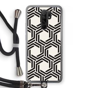 CaseCompany Geometrisch patroon: Xiaomi Redmi 9 Transparant Hoesje met koord