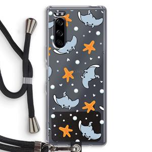 CaseCompany Manta: Sony Xperia 5 Transparant Hoesje met koord