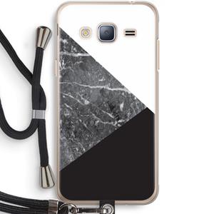 CaseCompany Combinatie marmer: Samsung Galaxy J3 (2016) Transparant Hoesje met koord