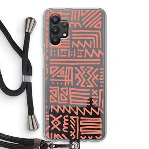 CaseCompany Marrakech Pink: Samsung Galaxy A32 5G Transparant Hoesje met koord