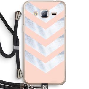 CaseCompany Marmeren pijlen: Samsung Galaxy J3 (2016) Transparant Hoesje met koord
