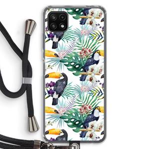 CaseCompany Tukans: Samsung Galaxy A22 5G Transparant Hoesje met koord