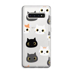 CaseCompany Katten: Samsung Galaxy S10 4G Transparant Hoesje