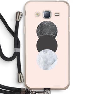 CaseCompany Marmeren cirkels: Samsung Galaxy J3 (2016) Transparant Hoesje met koord